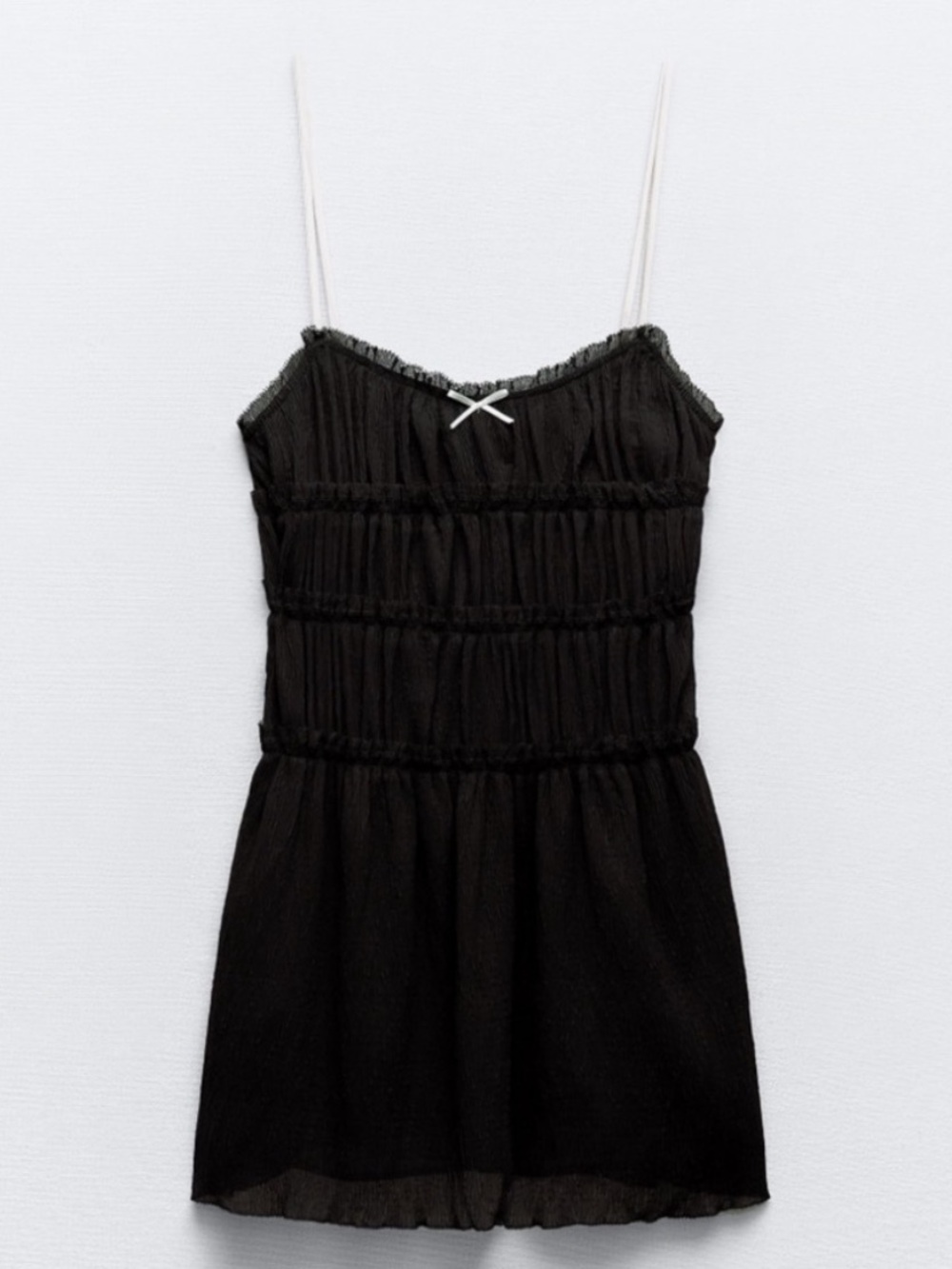 Zara Babydoll Chemise Dress with Lace Trim - size XS